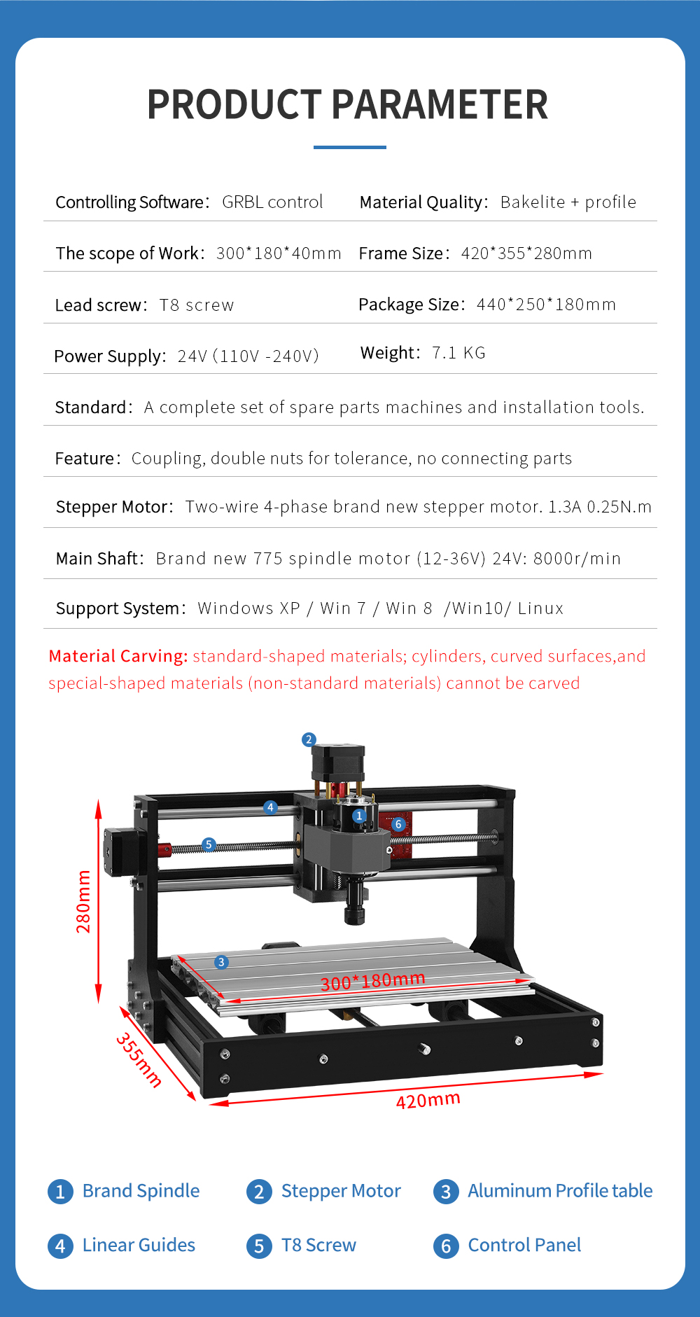 CNC engraver Specifications