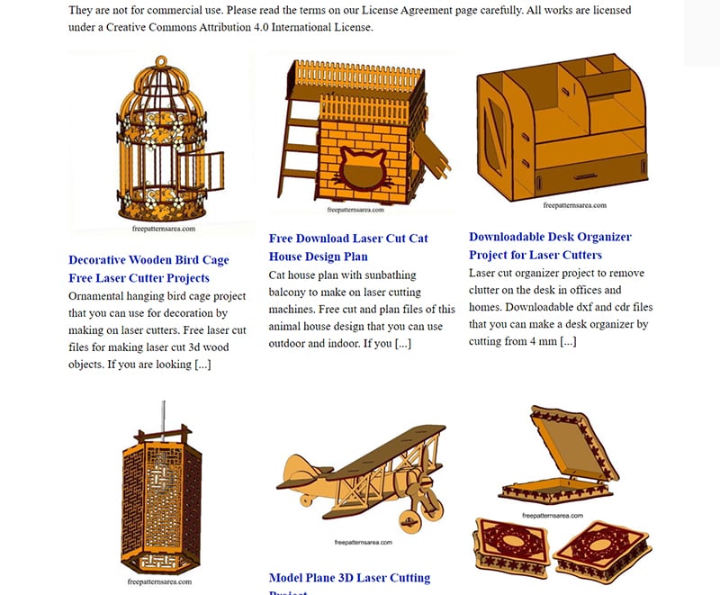 Free Patterns Area - Free Laser Cutting Files for 3D Modes