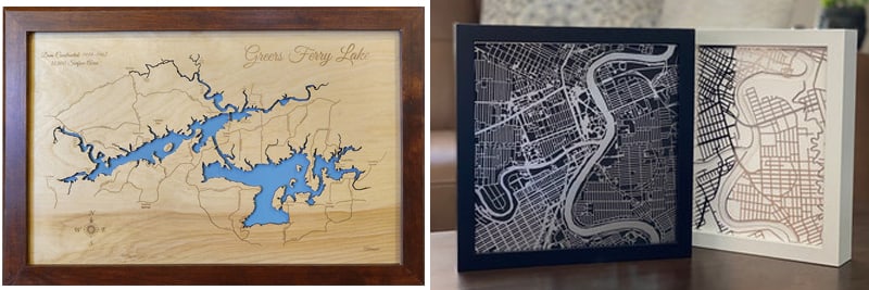 Laser Cut Map Decoration